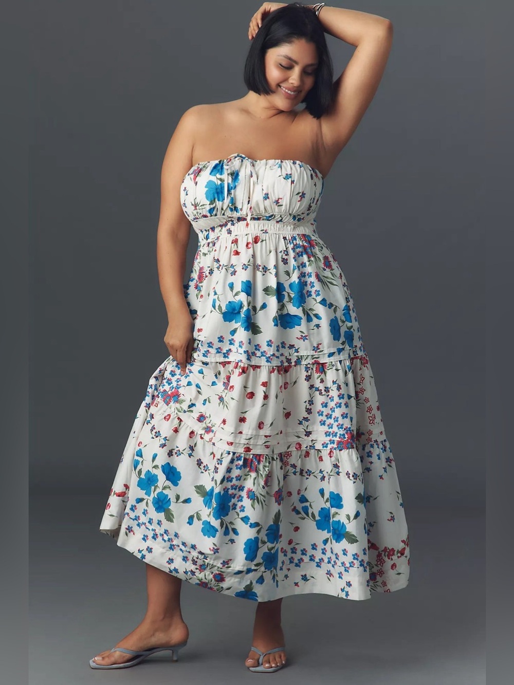 Anthropologie The Somerset Maxi Dress: Strapless Edition Floral Size XL EUC